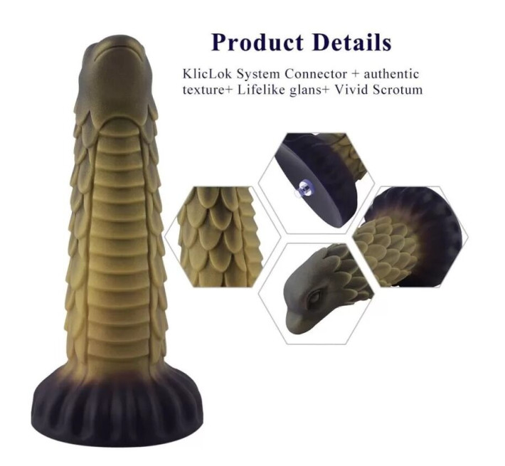 Силіконовий дилдо Hismith 8.5 Squama Beast Silicone Dildo Monster Series