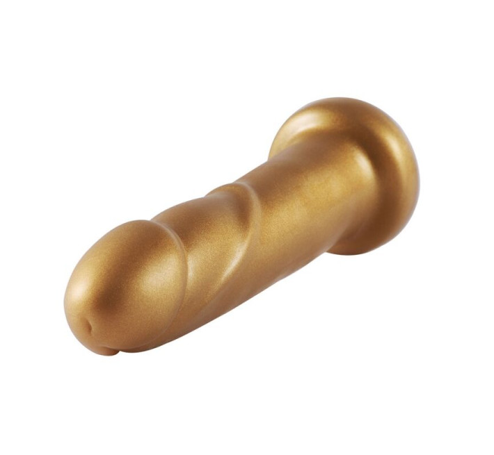 Золотий фалоімітатор Hismith 6.8″ Golden Silicone Dildo, система KlicLok