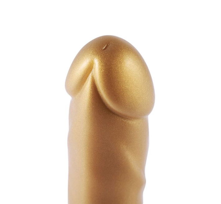 Золотий фалоімітатор Hismith 6.8″ Golden Silicone Dildo, система KlicLok