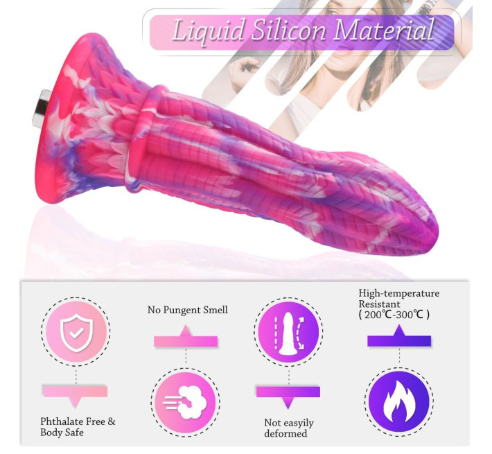 Фаллоимитатор для секс-машин Hismith 10.3″ Silicone Monster Dildo Series, KlicLok и присоска