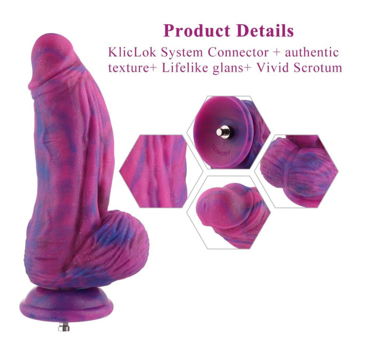 Фалоімітатор для секс-машин Hismith 9.45″ Silicone Fantasy Series Dildo, система кріплення KlicLok