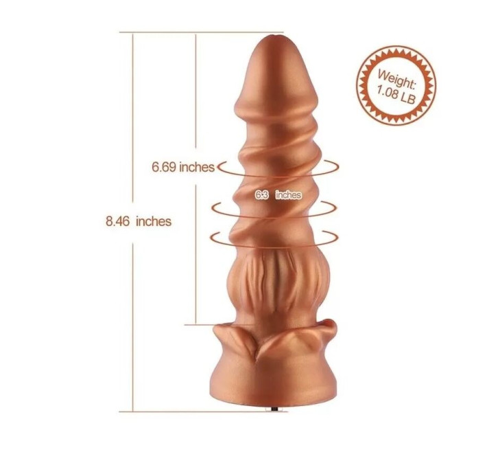 Силиконовый дилдо Hismith Spiral Grain Silicone Dildo Monster Series
