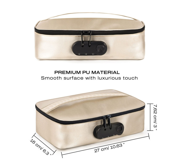 Кейс для игрушек Dorcel DISCREET BOX LUXURY GOLD, кодовый замок, 27×16×7,62 см