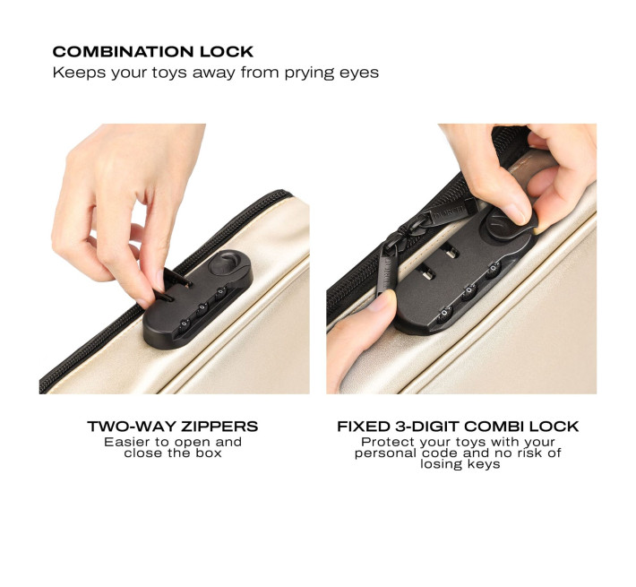 Кейс для игрушек Dorcel DISCREET BOX LUXURY GOLD, кодовый замок, 27×16×7,62 см