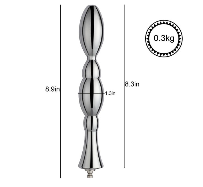 Металевий анальний плаг для секс-машин Hismith Bullet Anal Toy, система KlicLok