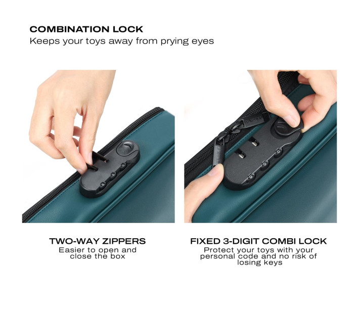 Кейс для іграшок Dorcel DISCREET BOX LUXURY GREEN, кодовий замок, 27×16×7,62 см
