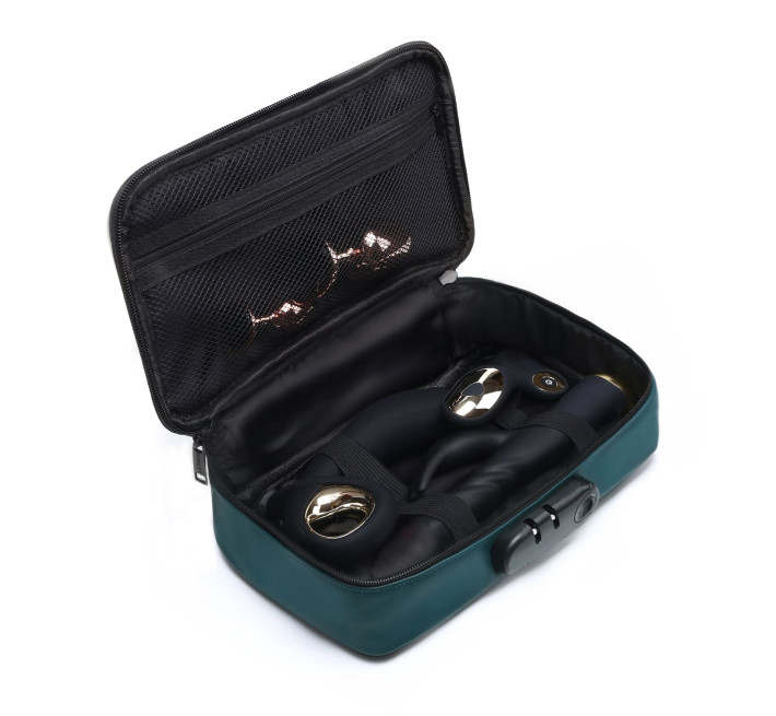 Кейс для іграшок Dorcel DISCREET BOX LUXURY GREEN, кодовий замок, 27×16×7,62 см