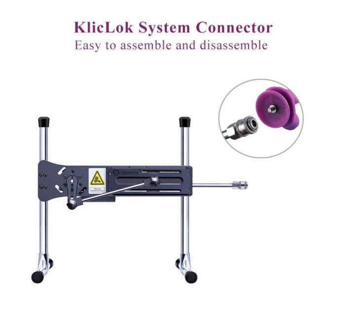 Фалоімітатор з вібрацією для секс-машин Hismith 8.2 Purple Silicone Dildo with Vibe, KlicLok