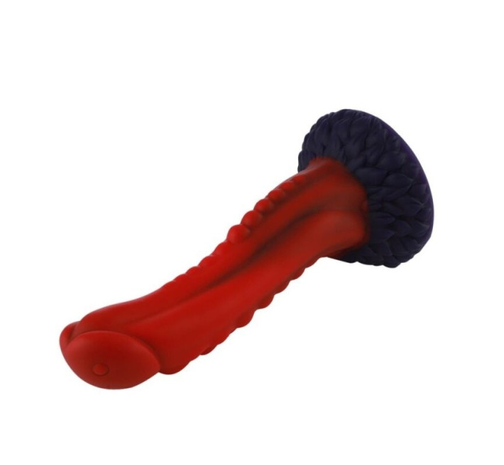Силіконовий дилдо Hismith 8.35 Curved Silicone Dildo Red Monster Series