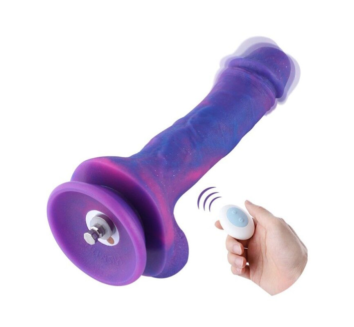 Фалоімітатор з вібрацією для секс-машин Hismith 8.2 Purple Silicone Dildo with Vibe, KlicLok