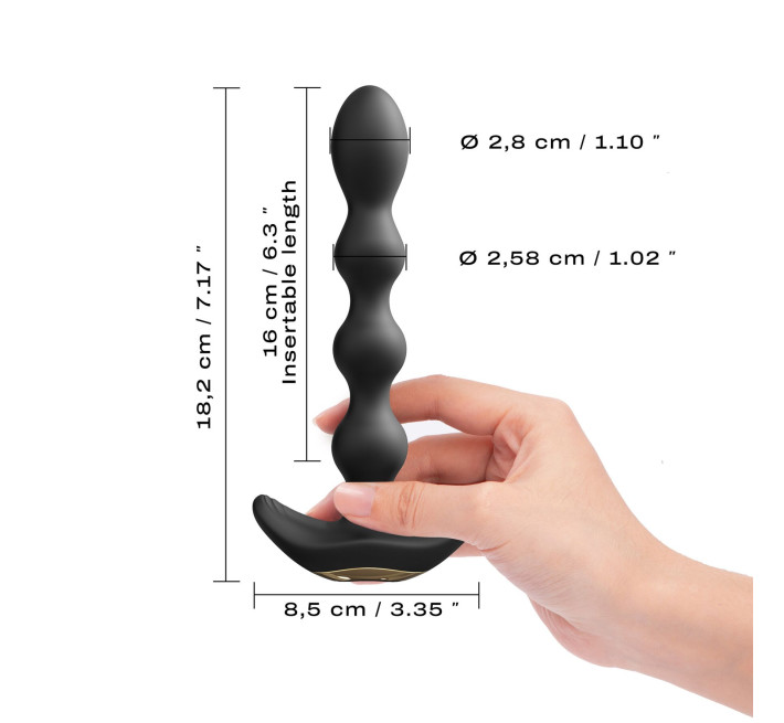 Анальний вібратор-намисто Dorcel FLEXI BALLS, гнучкий стовбур, пульт ДК