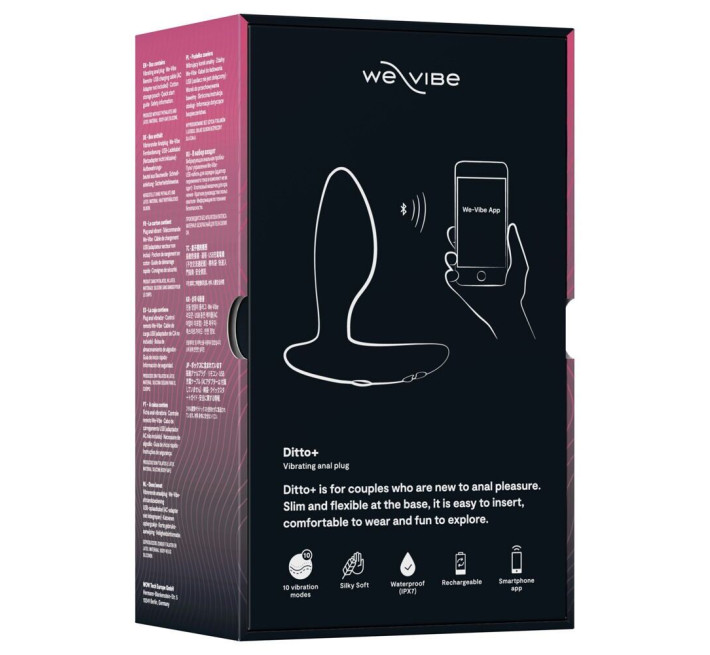 Анальная смарт-вибропробка We-Vibe Ditto+ Satin Black с пультом ДУ