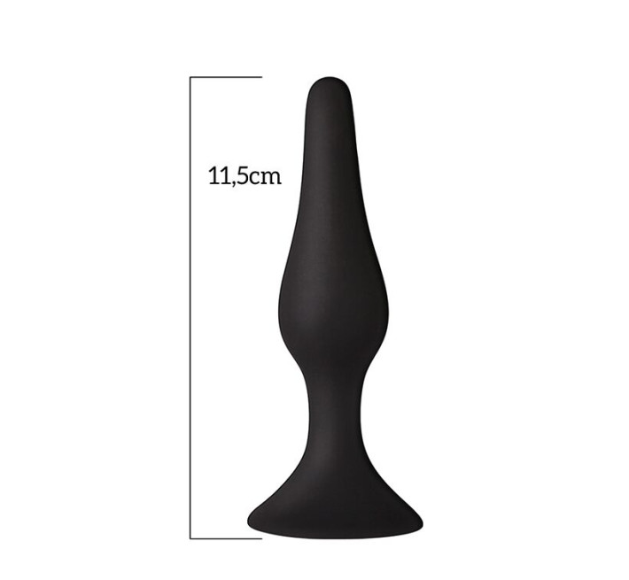 Анальна пробка на присосці MAI Attraction Toys №33 Чорна 11,5/3 см