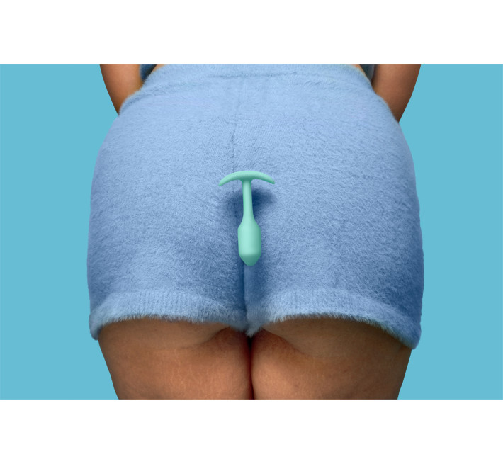 Анальна пробка із зміщеним центром ваги B-vibe Snug Plug 1 бірюзова