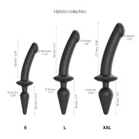 Анальна пробка з дилдо 2в1 Strap-On-Me SWITCH PLUG-IN DILDO Black XXL, діаметр 5,2/3,9 см Анальна пробка з дилдо 2в1 Strap-On-Me SWITCH PLUG-IN DILDO Black XXL, діаметр 5,2/3,9 см