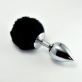 Анальная пробка LoveToy Heavy Metal Anal Plug Pompon S Black