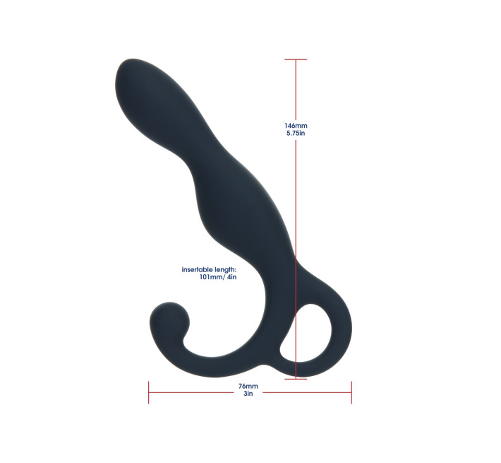 Массажер простаты Lux Active LX1 Anal Trainer 5.75', Dark Blue, виброшар.