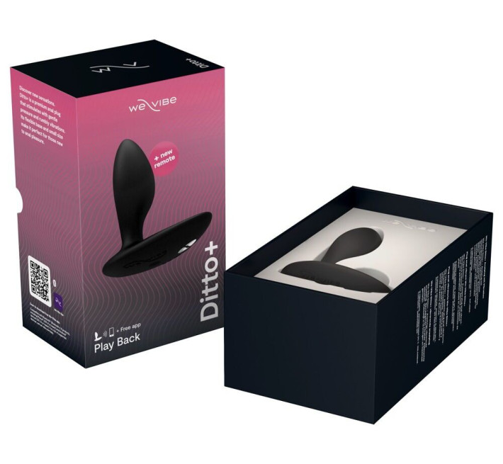 Анальная смарт-вибропробка We-Vibe Ditto+ Satin Black с пультом ДУ