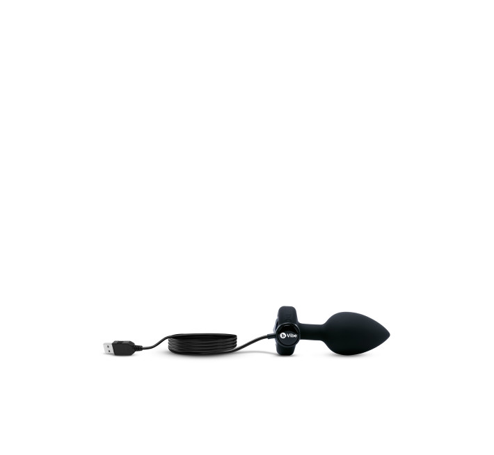 Анальна пробка з вібрацією та пультом B-Vibe Vibrating Jewel Plug, чорна, M/L