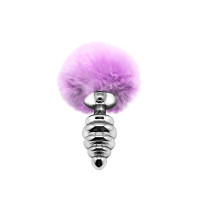 Металлическая анальная пробка Кроличий хвостик Alive Fluffy Twist Plug M Purple, диаметр 3,4 см Металлическая анальная пробка Кроличий хвостик Alive Fluffy Twist Plug M Purple, диаметр 3,4 см