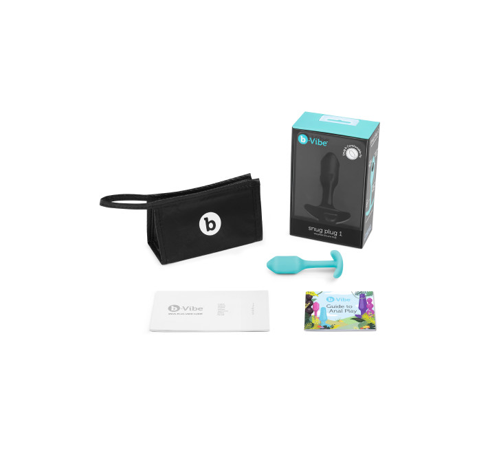 Анальна пробка із зміщеним центром ваги B-vibe Snug Plug 1 бірюзова