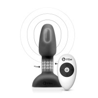 Анальна пробка з вібрацією і кульками, що обертаються B-Vibe Rimming Petite, з пультом, Чорна