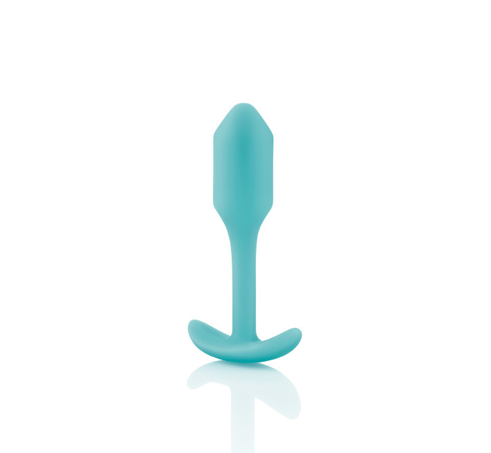 Анальна пробка із зміщеним центром ваги B-vibe Snug Plug 1 бірюзова