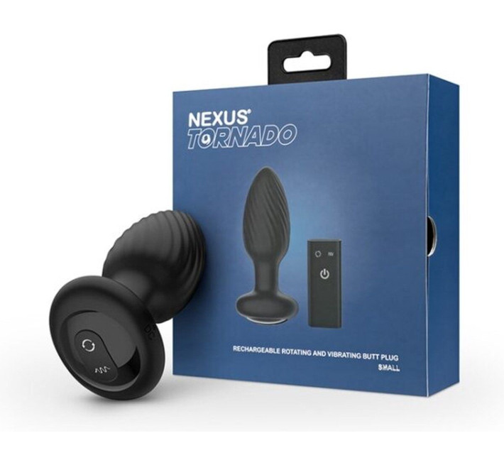 Анальная пробка Nexus TORNADO Small, ротация+вибрация, пульт ДУ