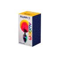 Анальна пробка Wooomy Filippi S, із пухнастим хвостиком, діаметр 2,8 см, довжина 7 см Анальна пробка Wooomy Filippi S, із пухнастим хвостиком, діаметр 2,8 см, довжина 7 см