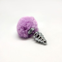 Металлическая анальная пробка Кроличий хвостик Alive Fluffy Twist Plug M Purple, диаметр 3,4 см Металлическая анальная пробка Кроличий хвостик Alive Fluffy Twist Plug M Purple, диаметр 3,4 см