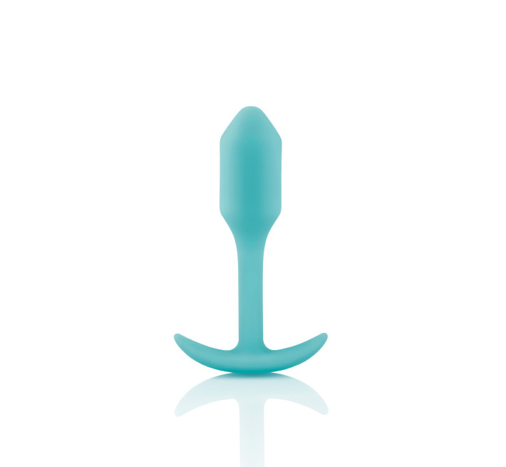 Анальна пробка із зміщеним центром ваги B-vibe Snug Plug 1 бірюзова