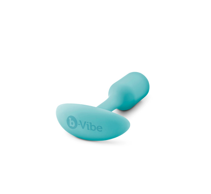 Анальна пробка із зміщеним центром ваги B-vibe Snug Plug 1 бірюзова