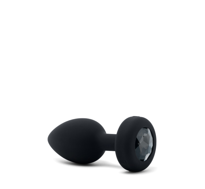 Анальна пробка з вібрацією та пультом B-Vibe Vibrating Jewel Plug, чорна, M/L