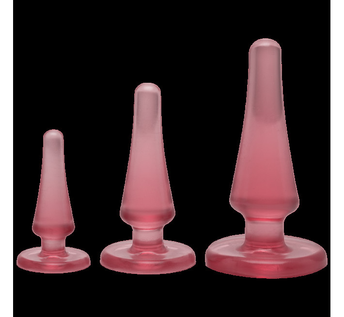 Набір анальних пробок Doc Johnson Crystal Jellies Anal Initiation Kit Рожевий