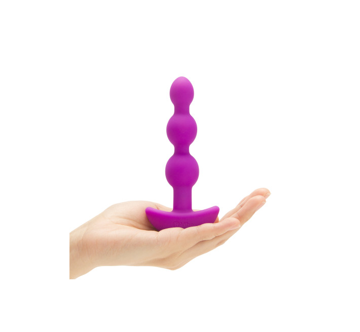Анальні кульки з пультом, 2 мотори B-Vibe TRIPLET ANAL BEADS, фуксія