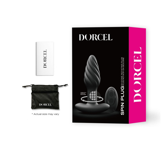 Анальная пробка с вибрацией и жемчужным массажем Dorcel Spin Plug, макс. диам. 3,8 см, пульт ДУ