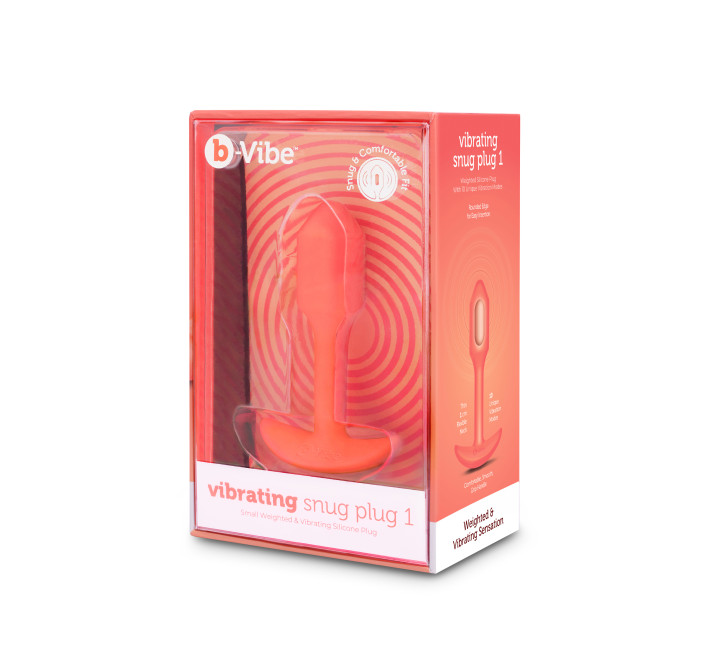 Анальна пробка з вібрацією B-Vibe Snug Plug 1, помаранчева, розмір S