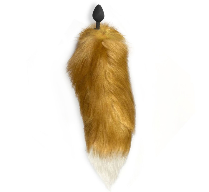 Силиконовая анальная пробка с хвостом из натурального меха Art of Sex size M Red Fox fox
