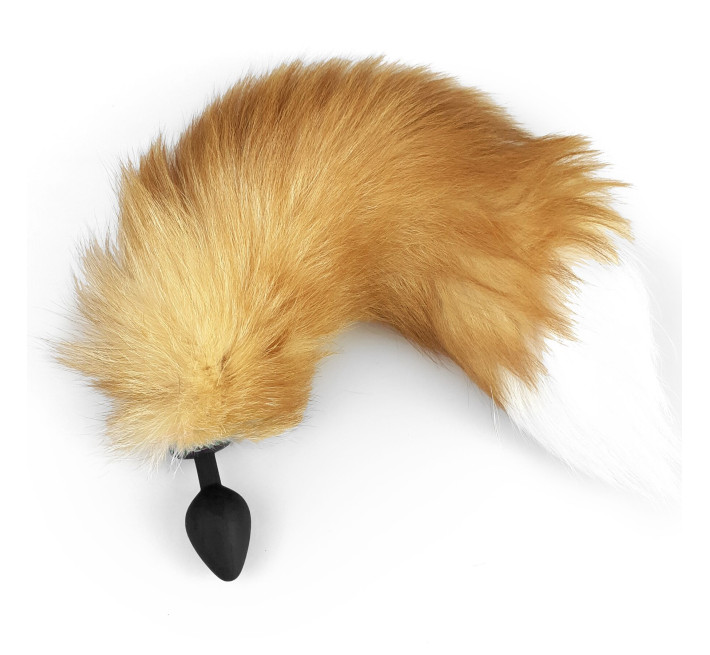 Силиконовая анальная пробка с хвостом из натурального меха Art of Sex size M Red Fox fox