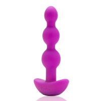 Анальні кульки з пультом, 2 мотори B-Vibe TRIPLET ANAL BEADS, фуксія