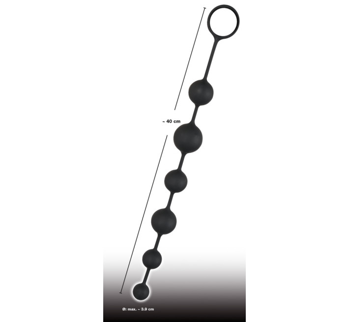 Анальные шарики Black Velvets Beads Черные