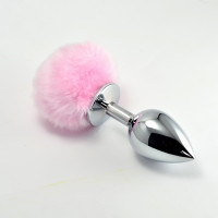 Анальна пробка LoveToy Heavy Metal Anal Plug Pompon S Pink Анальна пробка LoveToy Heavy Metal Anal Plug Pompon S Pink