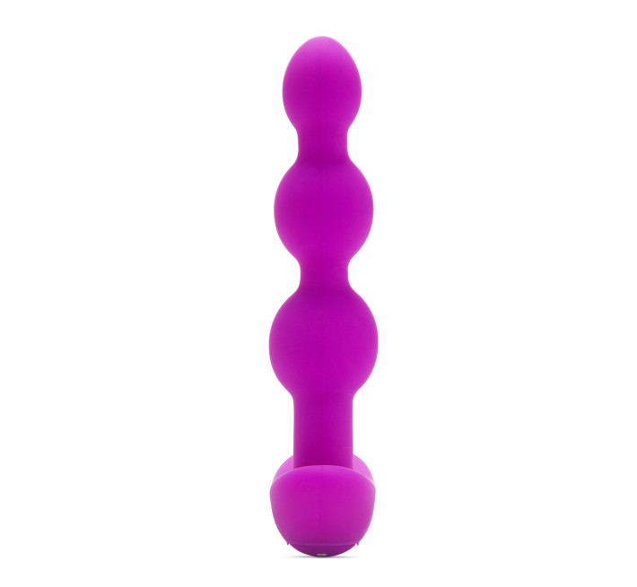 Анальні кульки з пультом, 2 мотори B-Vibe TRIPLET ANAL BEADS, фуксія