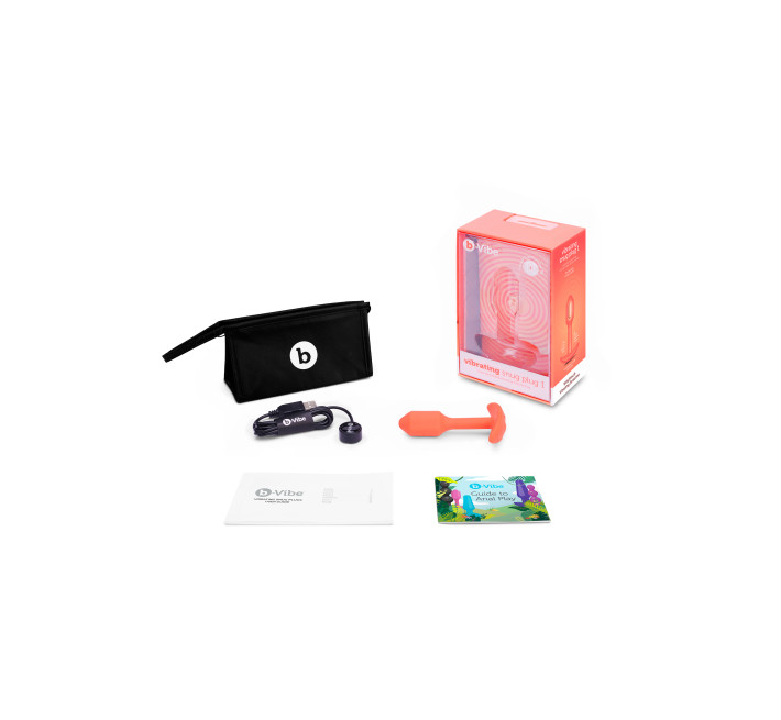 Анальна пробка з вібрацією B-Vibe Snug Plug 1, помаранчева, розмір S