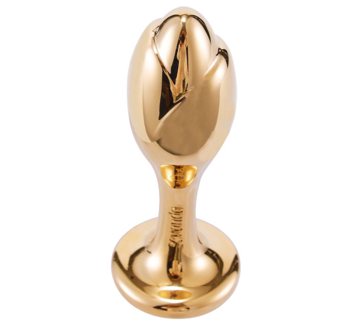 Металева анальна пробка Хвіст поні LOCKINK SEVANDA White Pony-Tail Anal Rose-shape Plug