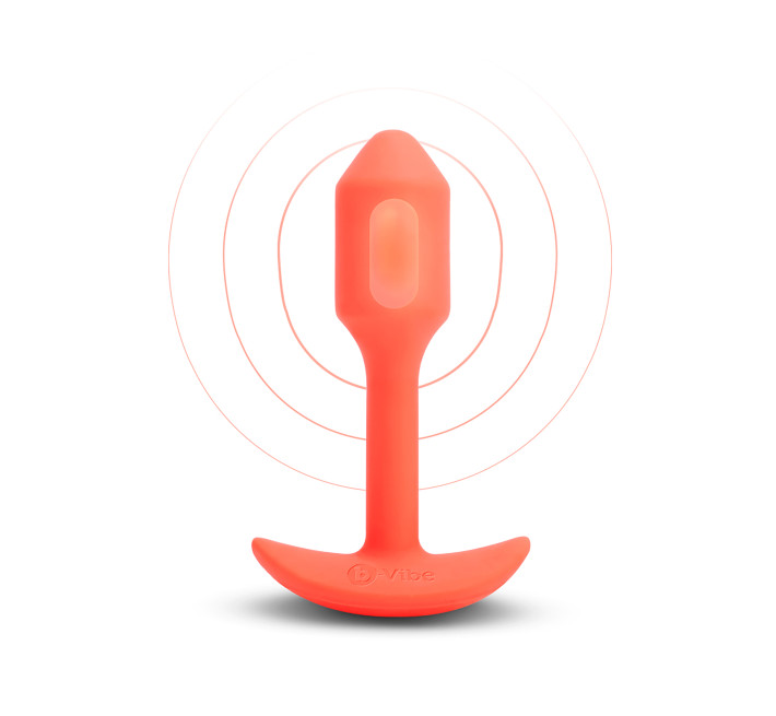 Анальна пробка з вібрацією B-Vibe Snug Plug 1, помаранчева, розмір S