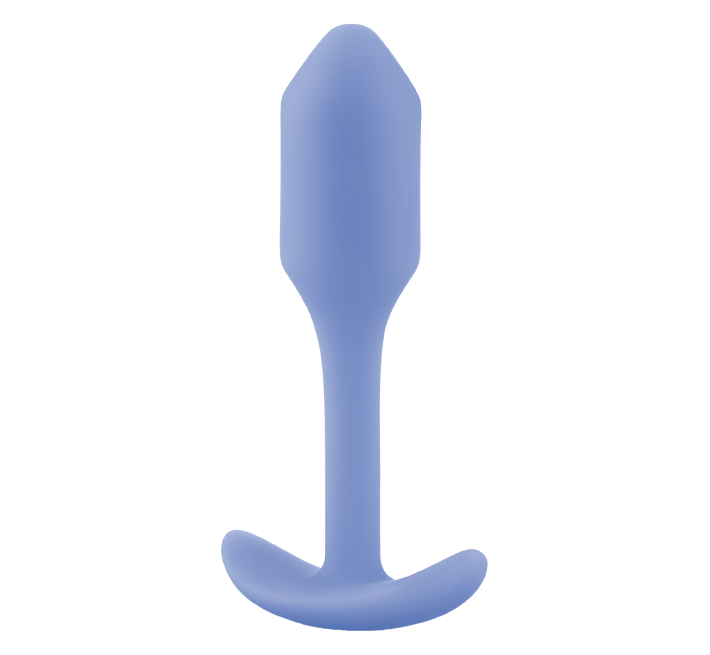 Анальная пробка со смещенным центром тяжести B-vibe Snug Plug 1 голубая