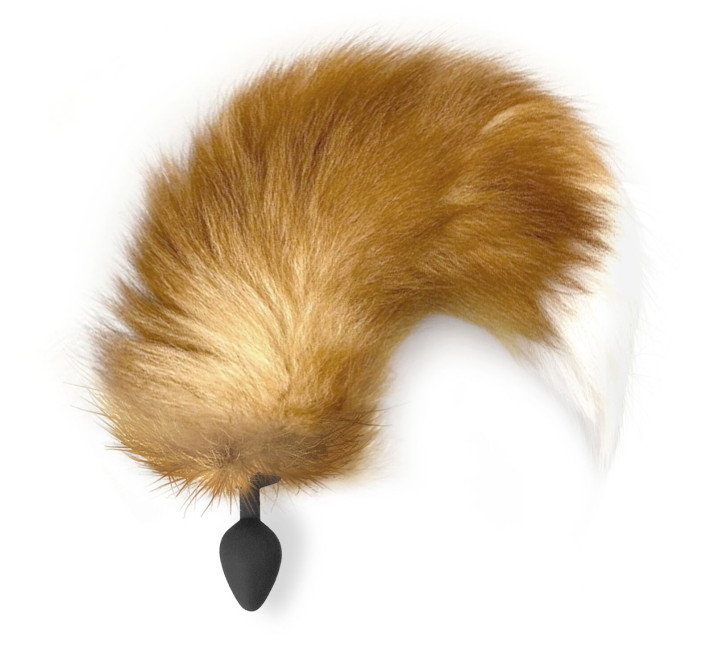 Силиконовая анальная пробка с хвостом из натурального меха Art of Sex size M Red Fox fox