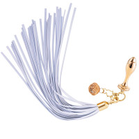 Металева анальна пробка Хвіст поні LOCKINK SEVANDA White Pony-Tail Anal Rose-shape Plug Металева анальна пробка Хвіст поні LOCKINK SEVANDA White Pony-Tail Anal Rose-shape Plug