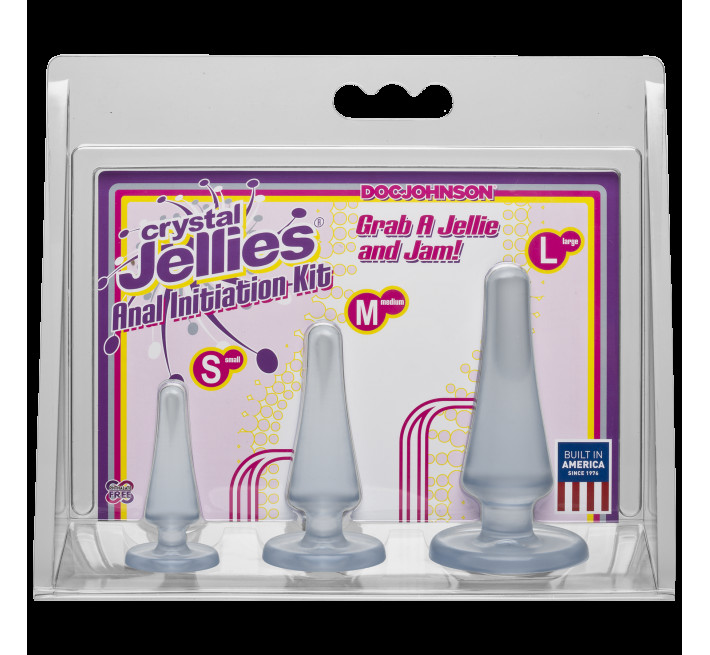 Набор анальных пробок Doc Johnson Crystal Jellies Anal Initiation Kit Прозрачный